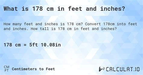 178cm in feet and inches|178 cm in Feet and Inches